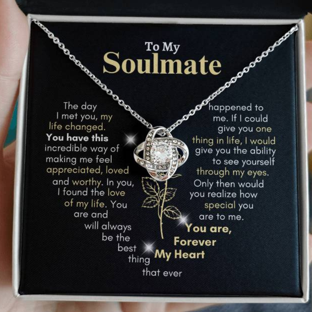 To My Soulmate, You are Forever My Heart | Love Knot Necklace