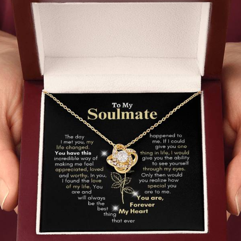 To My Soulmate, You are Forever My Heart | Love Knot Necklace