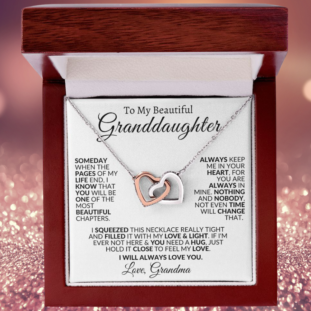 To My Beautiful Granddaughter | Interlocking Hearts | Love Grandma