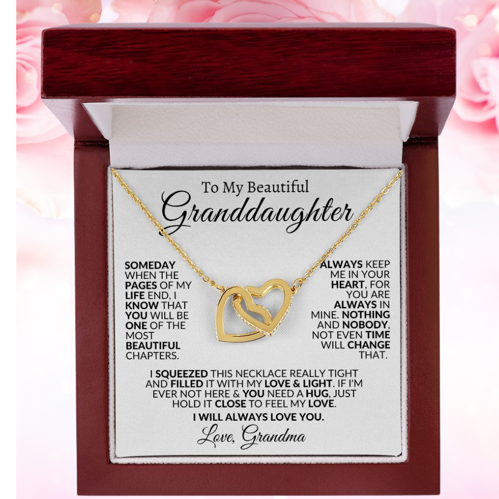 To My Beautiful Granddaughter | Interlocking Hearts | Love Grandma