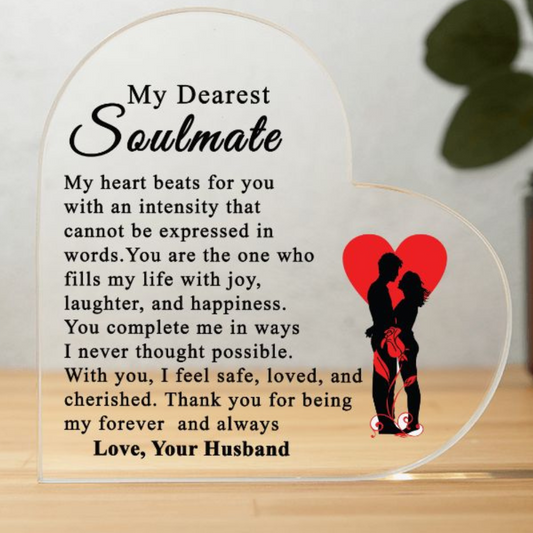 To My Dearest Soulmate | Printed Heart Shaped Acrylic