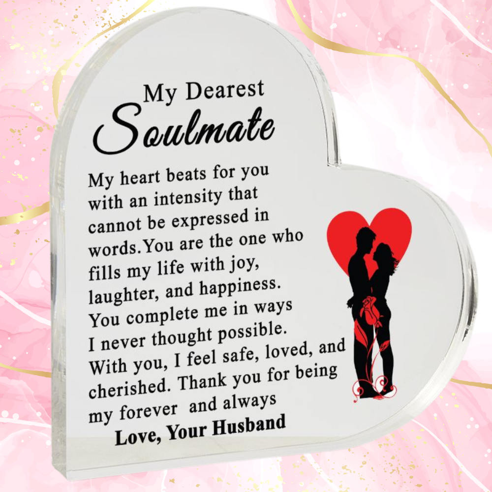 To My Dearest Soulmate | Printed Heart Shaped Acrylic