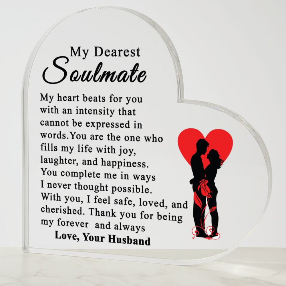 To My Dearest Soulmate | Printed Heart Shaped Acrylic