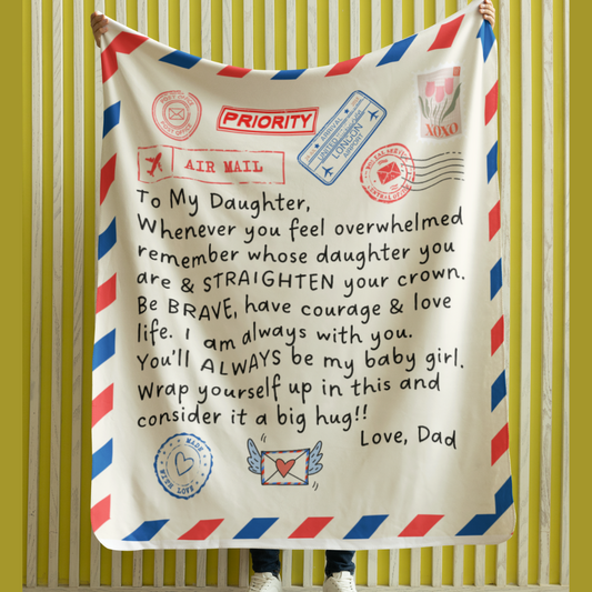 To My Daughter From Dad Air Mail Blanket Premium Sherpa Blanket 50x60