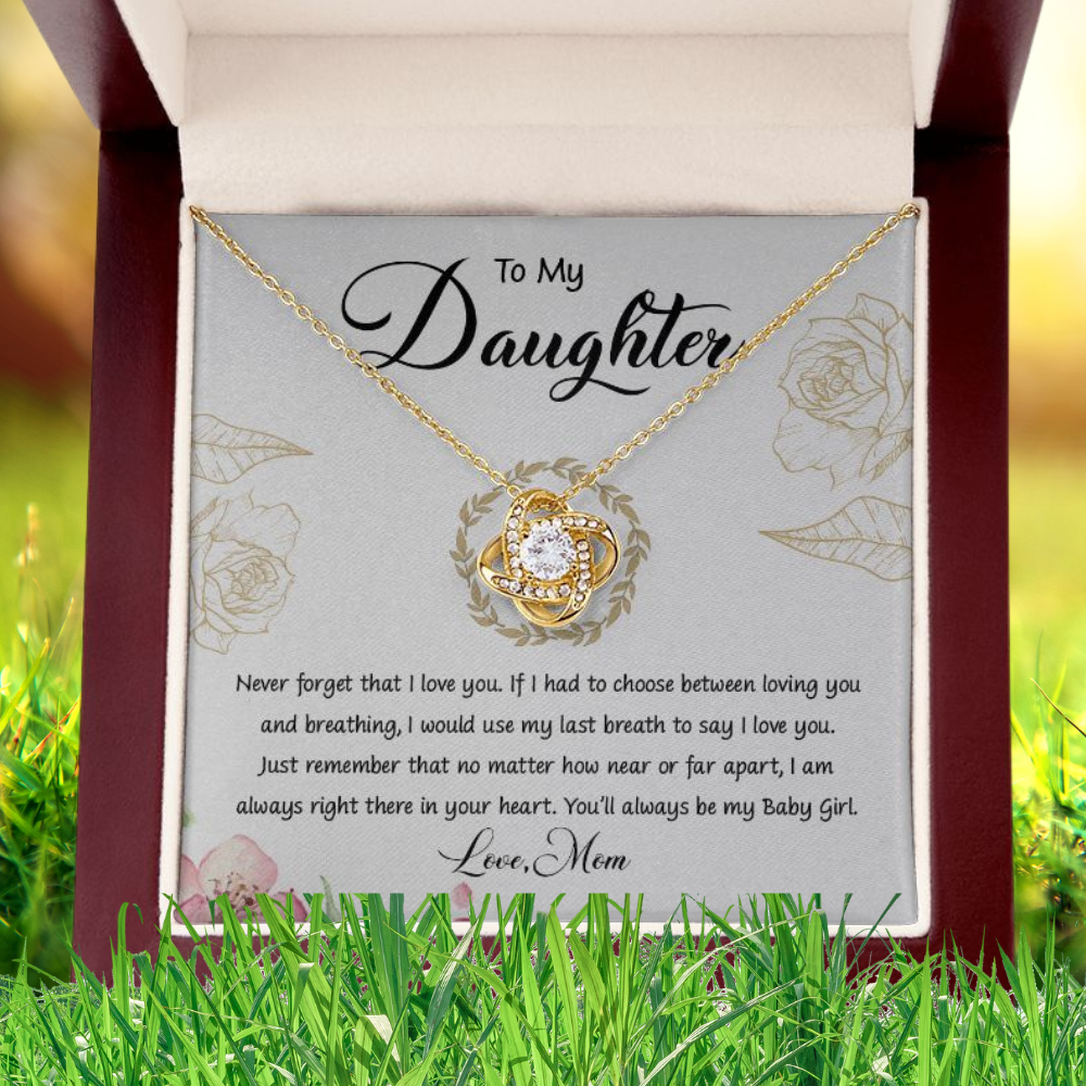 To My Daughter| There In Your Heart - Love Knot Necklace