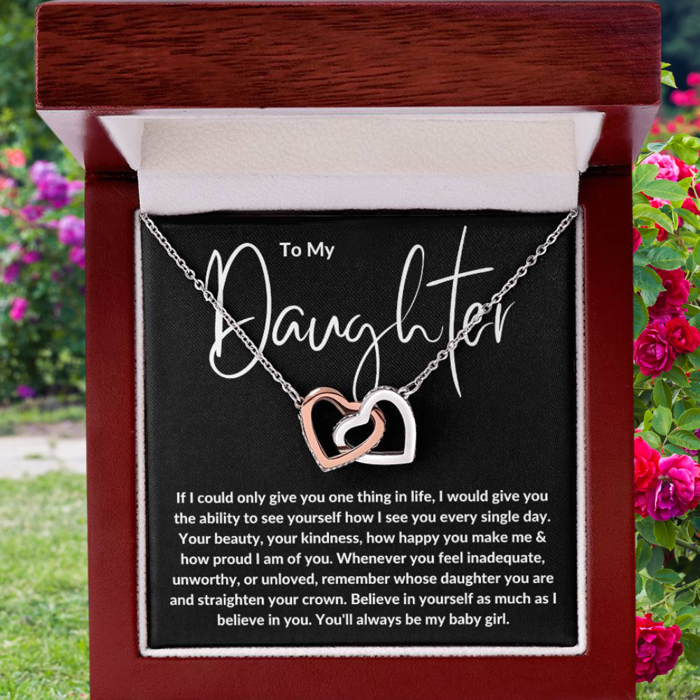 To My Daughter Heart Necklace From Dad