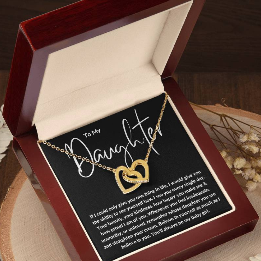 To My Daughter Heart Necklace From Dad