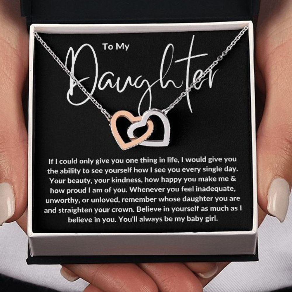 To My Daughter Heart Necklace From Dad
