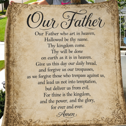 The Lord's Prayer Sherpa Blanket | Christian Faith Throw | 50x60