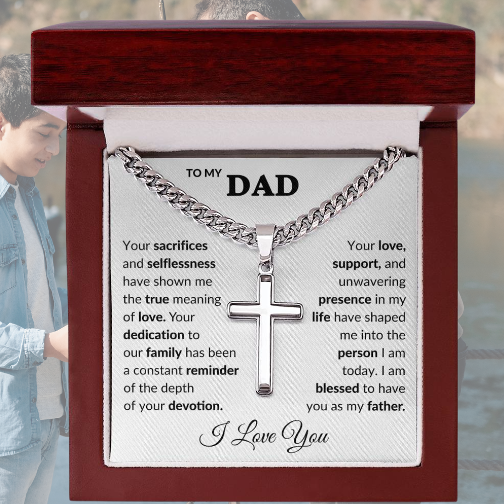 Dad cross, Dad Gift for father Birthday Gift, To my dad necklace, Fathers day gift