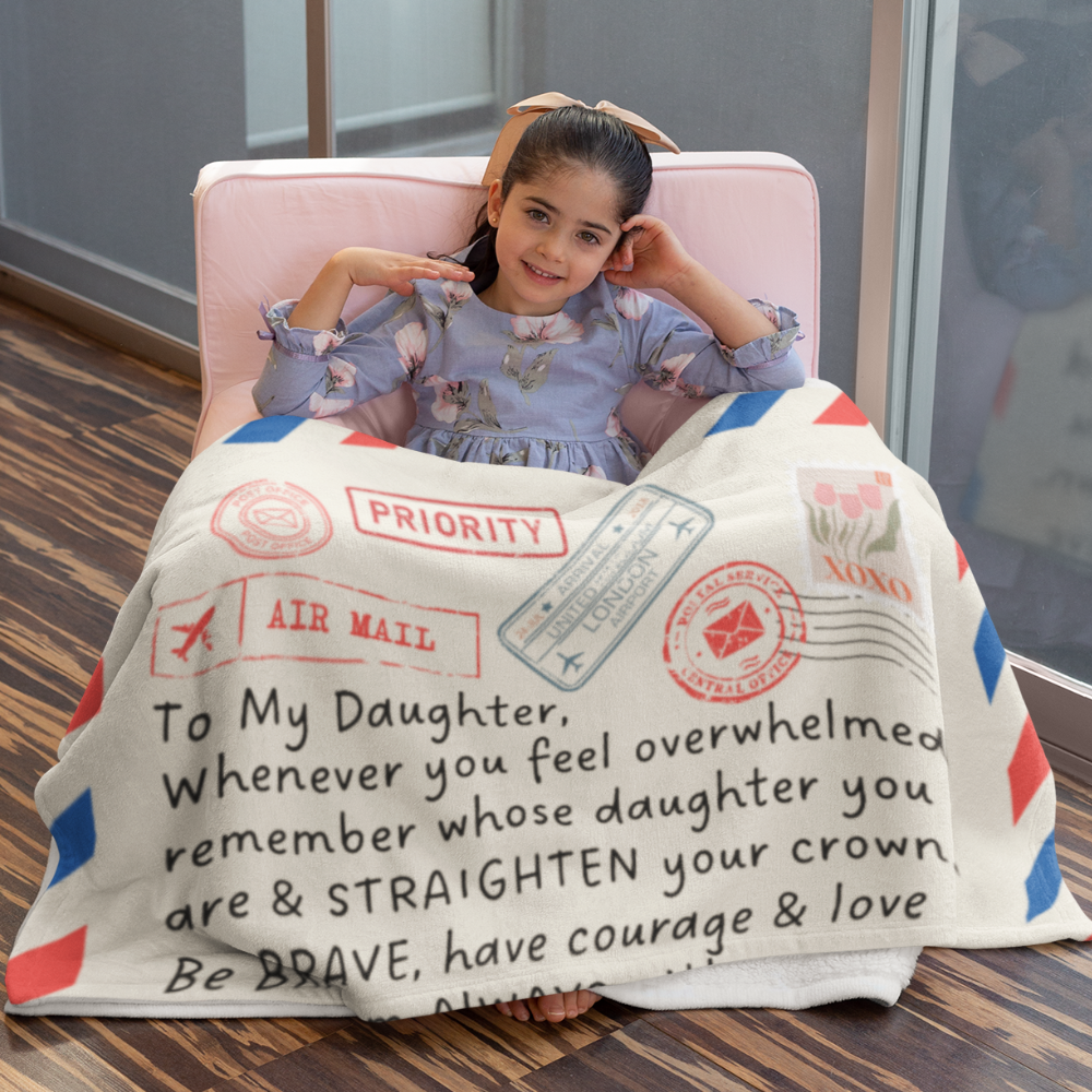 To My Daughter Air Mail Blanket From Mom Premium Sherpa Blanket 50x60