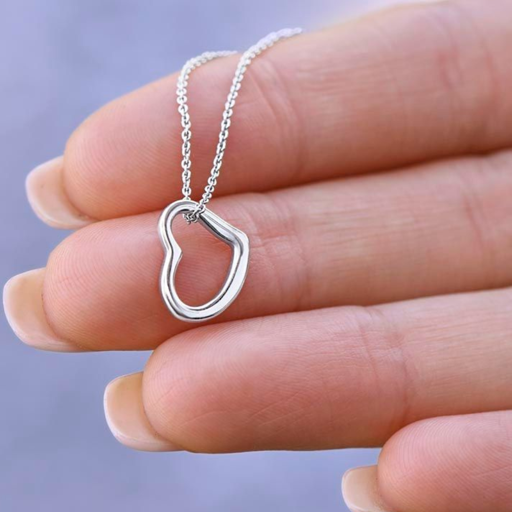 To My Beautiful Wife Delicate Heart Necklace Gift ❤️