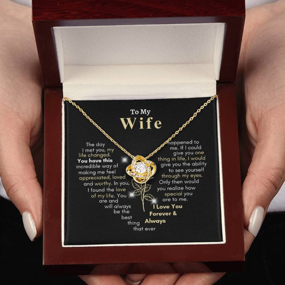 To My Wife, You are Forever My Heart | I Love You Forever and Always |  Love Knot Necklace