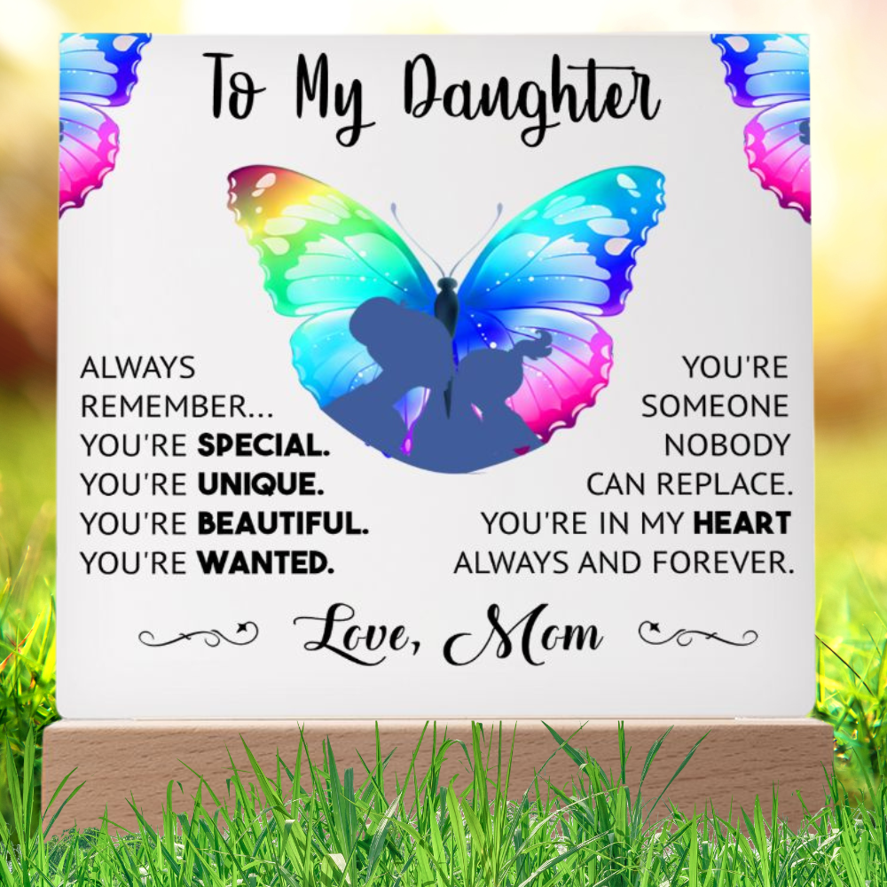 Mother to Daughter Acrylic Plaque – Always in My Heart