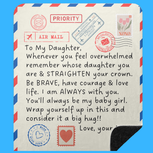 To My Daughter Air Mail Blanket From Mom Premium Sherpa Blanket 50x60