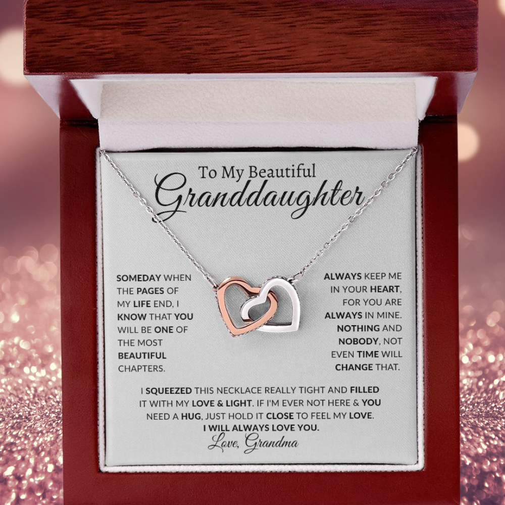 To My Beautiful Granddaughter | Interlocking Hearts | Love grandma