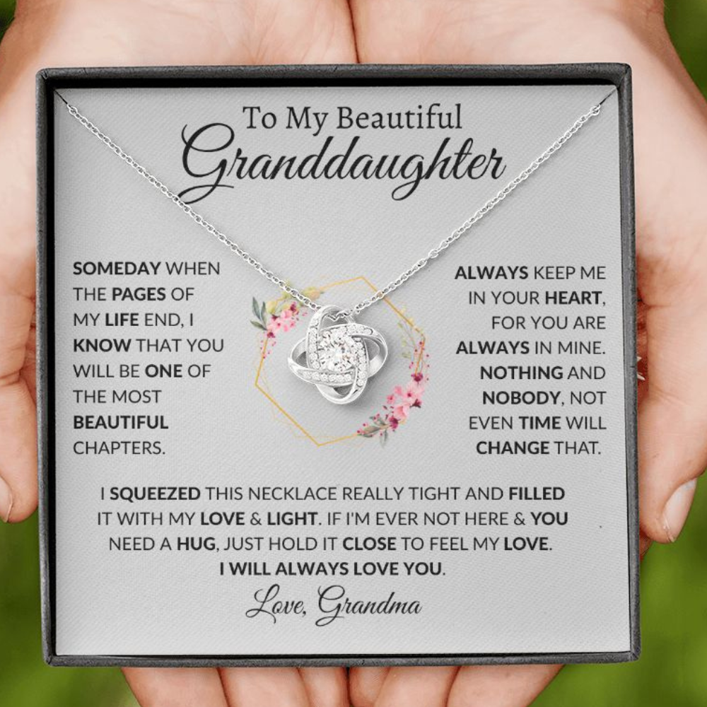 To My Beautiful Granddaughter | Love Knot Necklace | I Will Love You Always