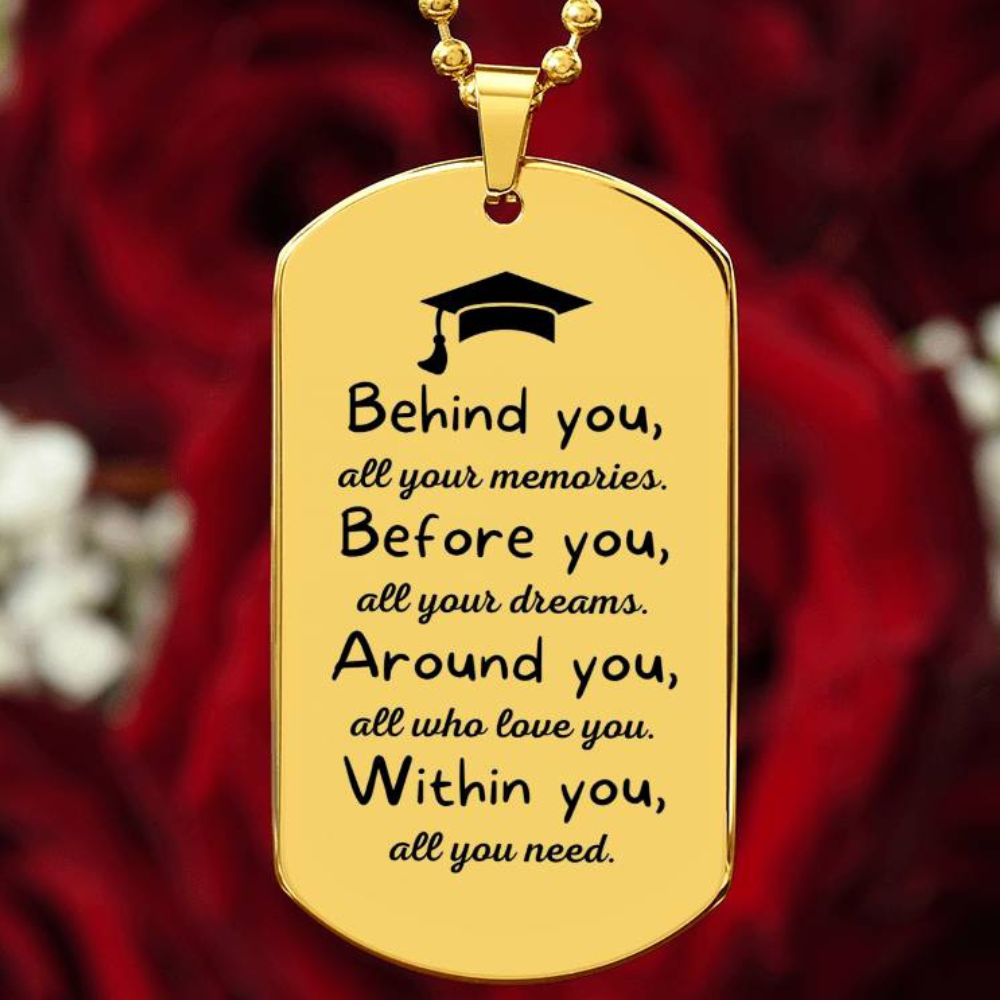 Personalized Graduation Dog Tag Necklace