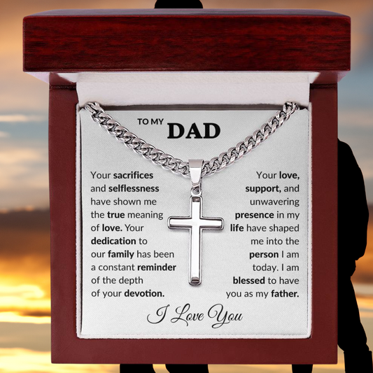 Dad cross, Dad Gift for father Birthday Gift, To my dad necklace, Fathers day gift