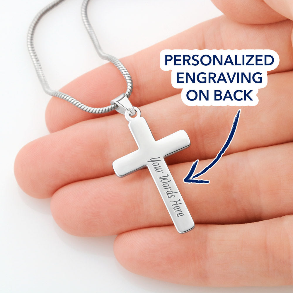 Personalized Engraving Dad cross, Dad Gift for father Birthday Gift, To my dad necklace