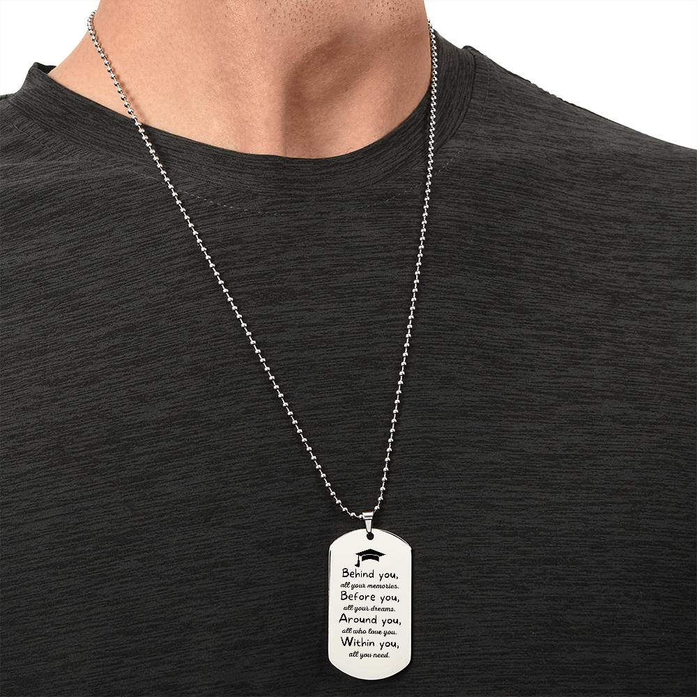 Personalized Graduation Dog Tag Necklace