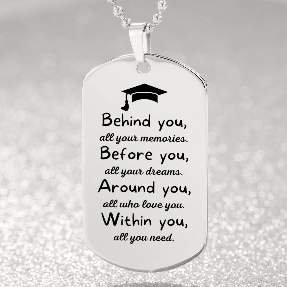 Personalized Graduation Dog Tag Necklace