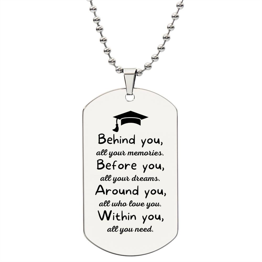 Personalized Graduation Dog Tag Necklace