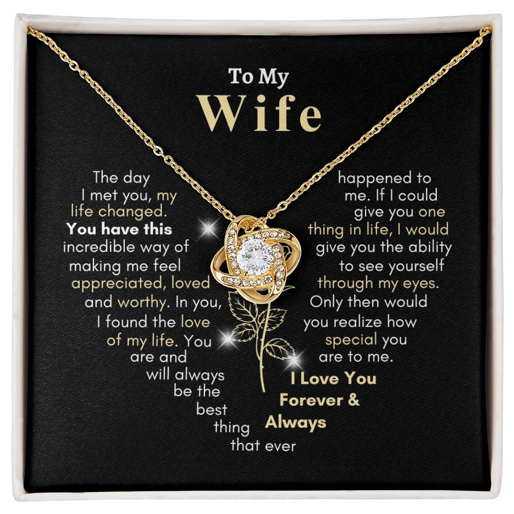 To My Wife, You are Forever My Heart | I Love You Forever and Always |  Love Knot Necklace
