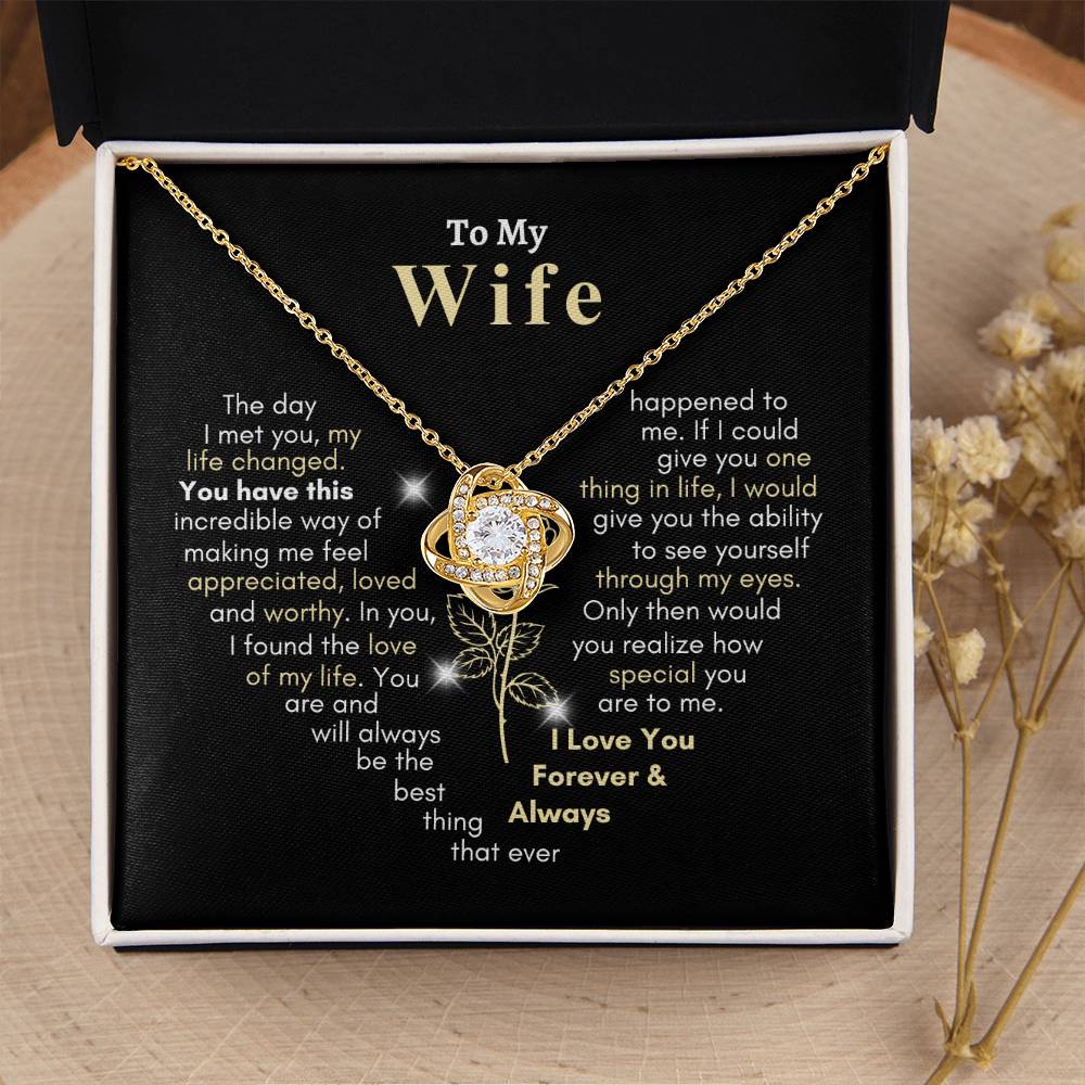 To My Wife, You are Forever My Heart | I Love You Forever and Always |  Love Knot Necklace