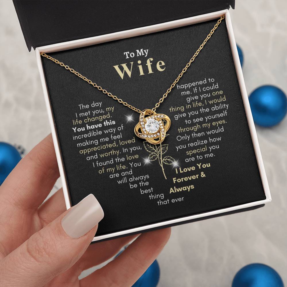 To My Wife, You are Forever My Heart | I Love You Forever and Always |  Love Knot Necklace