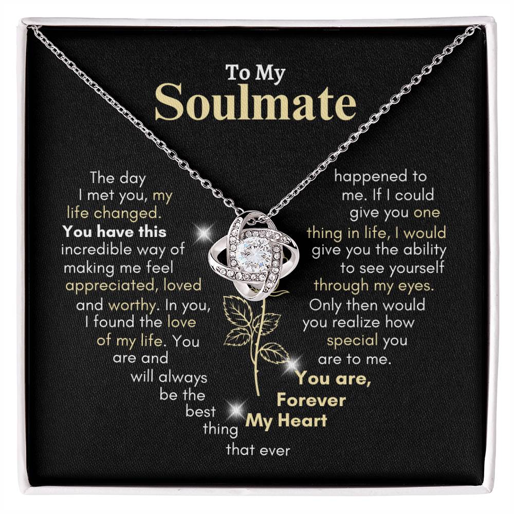 To My Soulmate, You are Forever My Heart | Love Knot Necklace