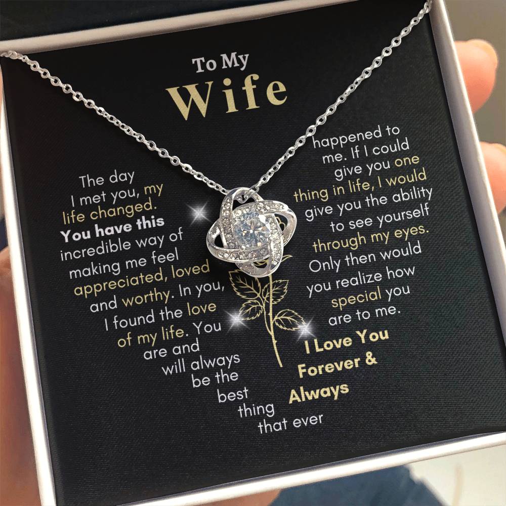 To My Wife, You are Forever My Heart | I Love You Forever and Always |  Love Knot Necklace
