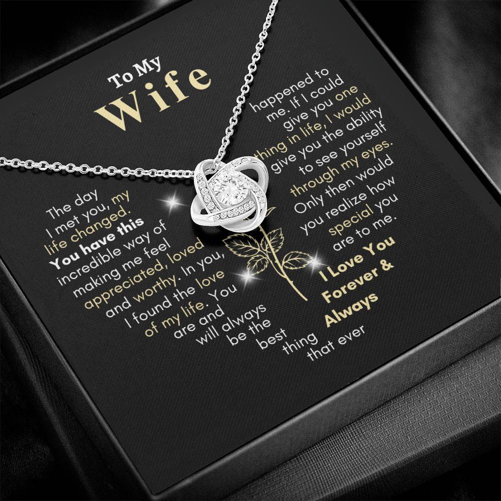 To My Wife, You are Forever My Heart | I Love You Forever and Always |  Love Knot Necklace