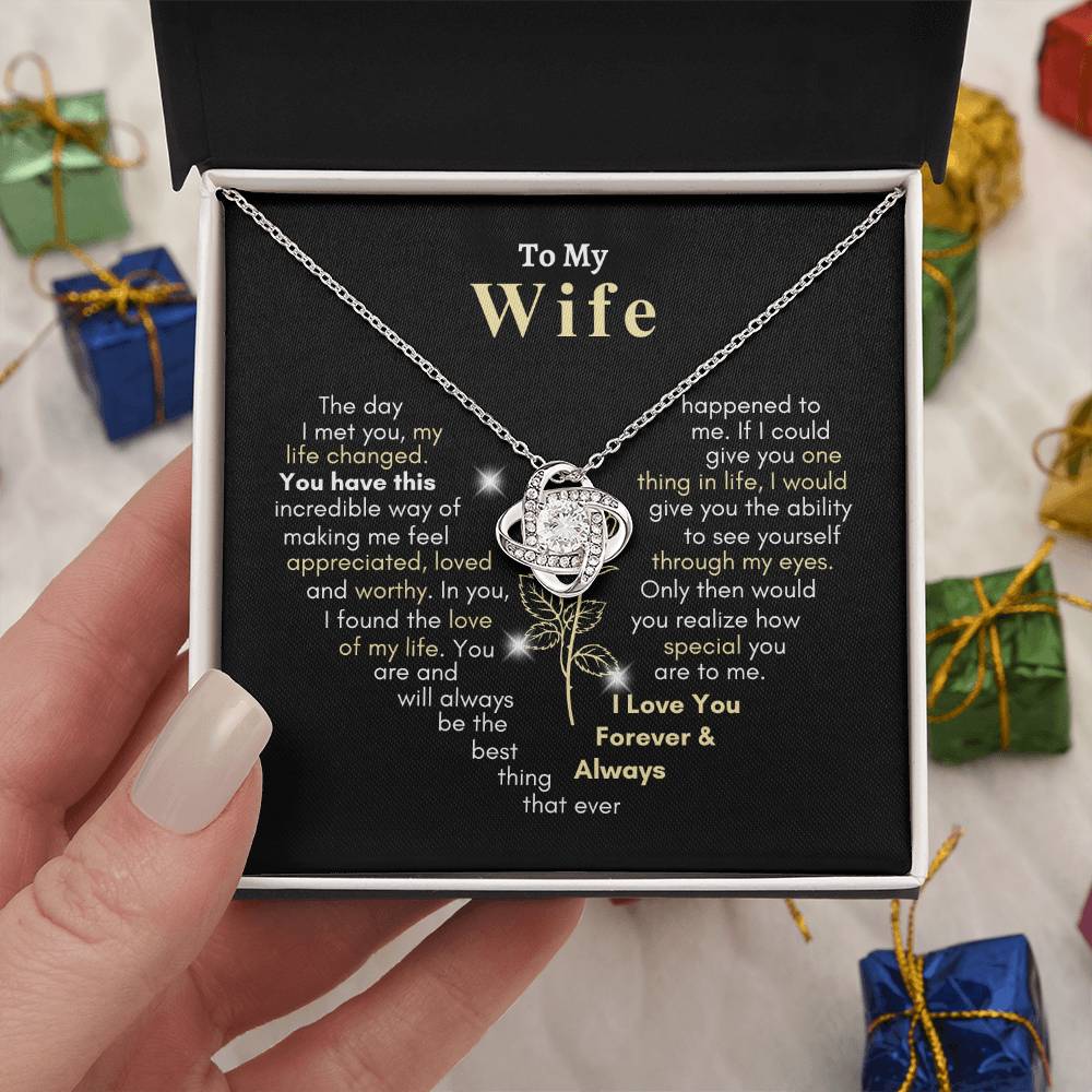 To My Wife, You are Forever My Heart | I Love You Forever and Always |  Love Knot Necklace