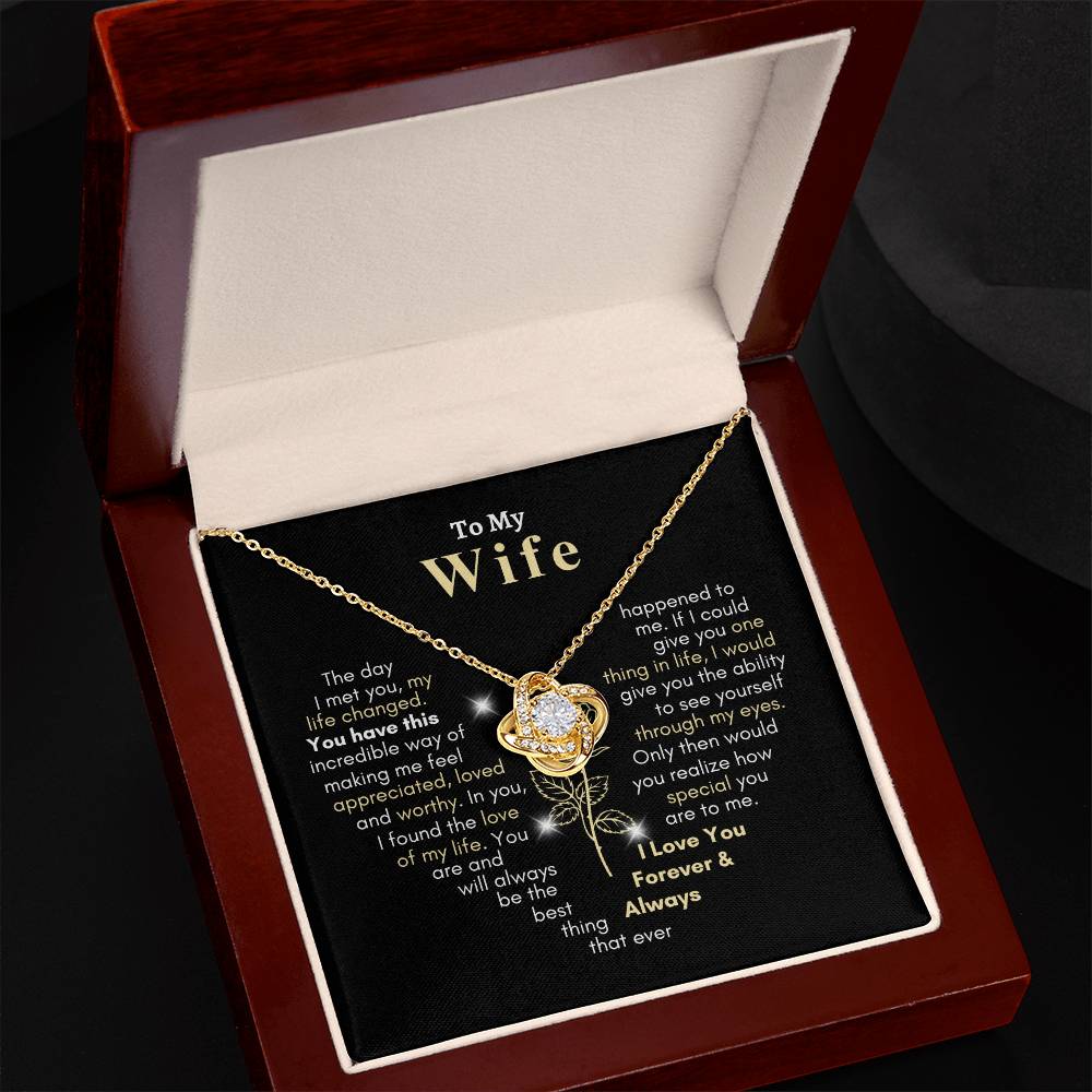 To My Wife, You are Forever My Heart | I Love You Forever and Always |  Love Knot Necklace
