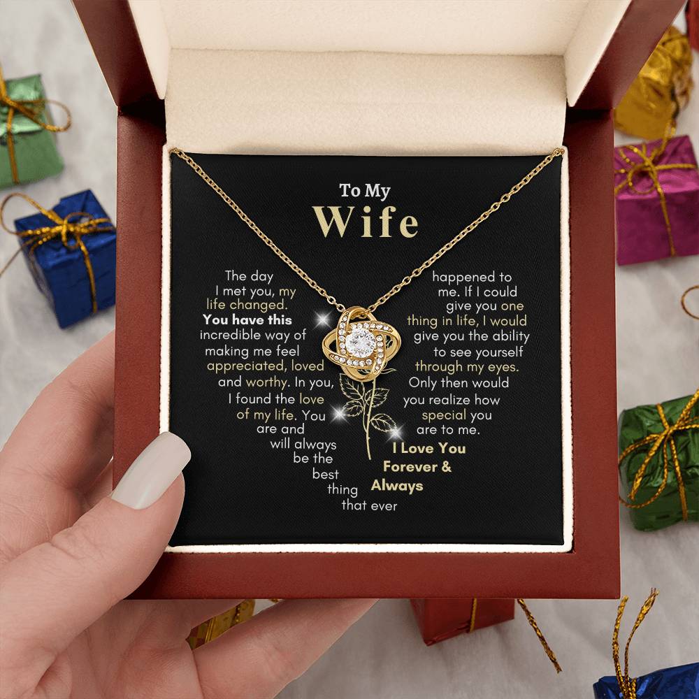To My Wife, You are Forever My Heart | I Love You Forever and Always |  Love Knot Necklace