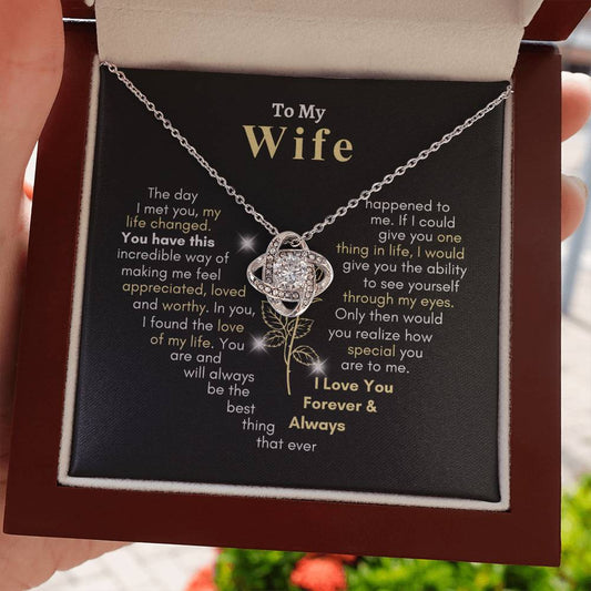To My Wife, You are Forever My Heart | I Love You Forever and Always |  Love Knot Necklace