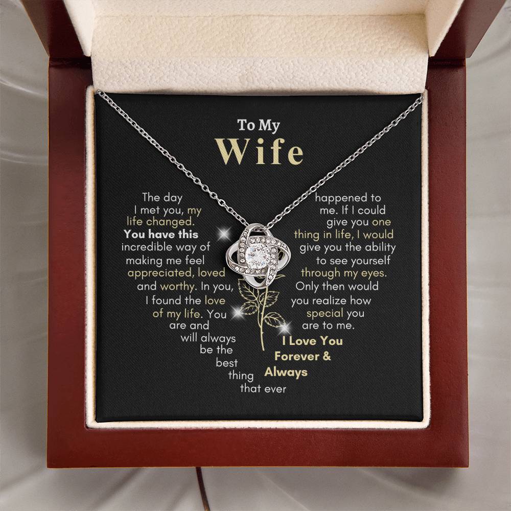 To My Wife, You are Forever My Heart | I Love You Forever and Always |  Love Knot Necklace