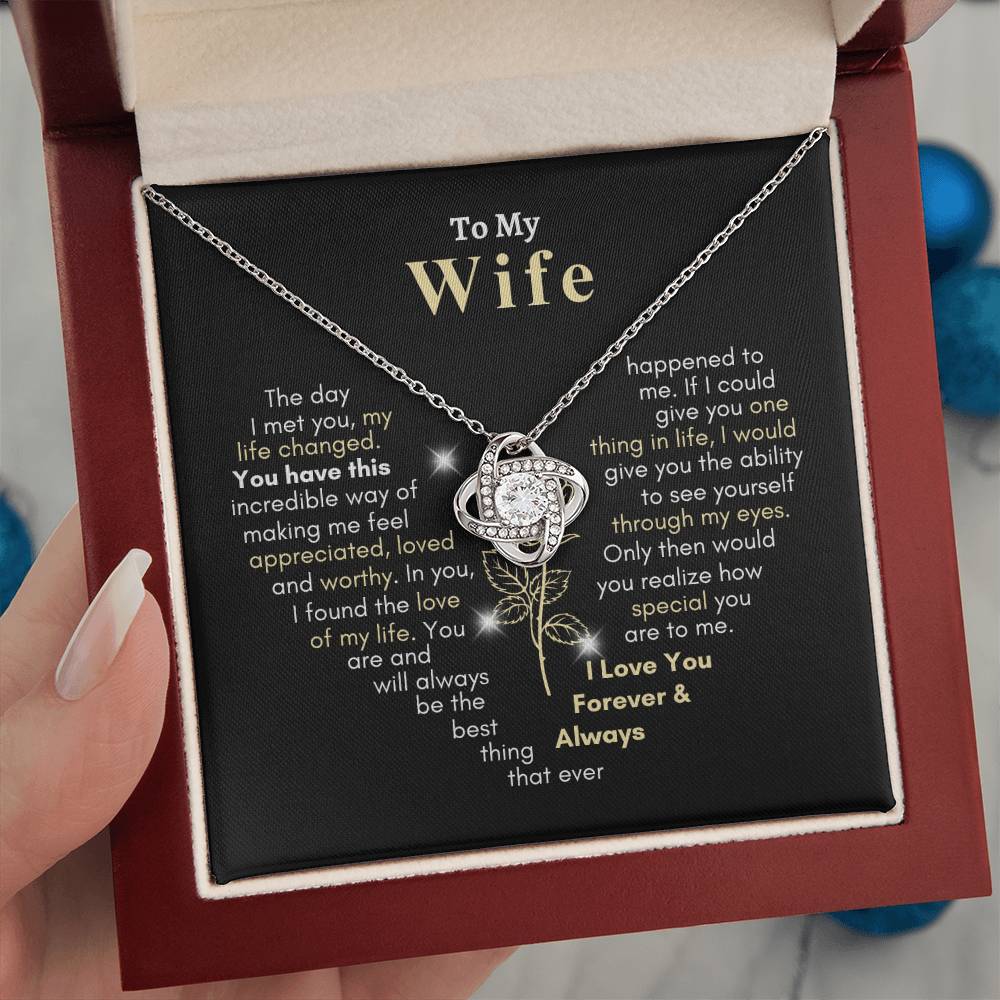 To My Wife, You are Forever My Heart | I Love You Forever and Always |  Love Knot Necklace