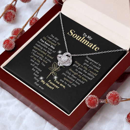 To My Soulmate, You are Forever My Heart | Love Knot Necklace