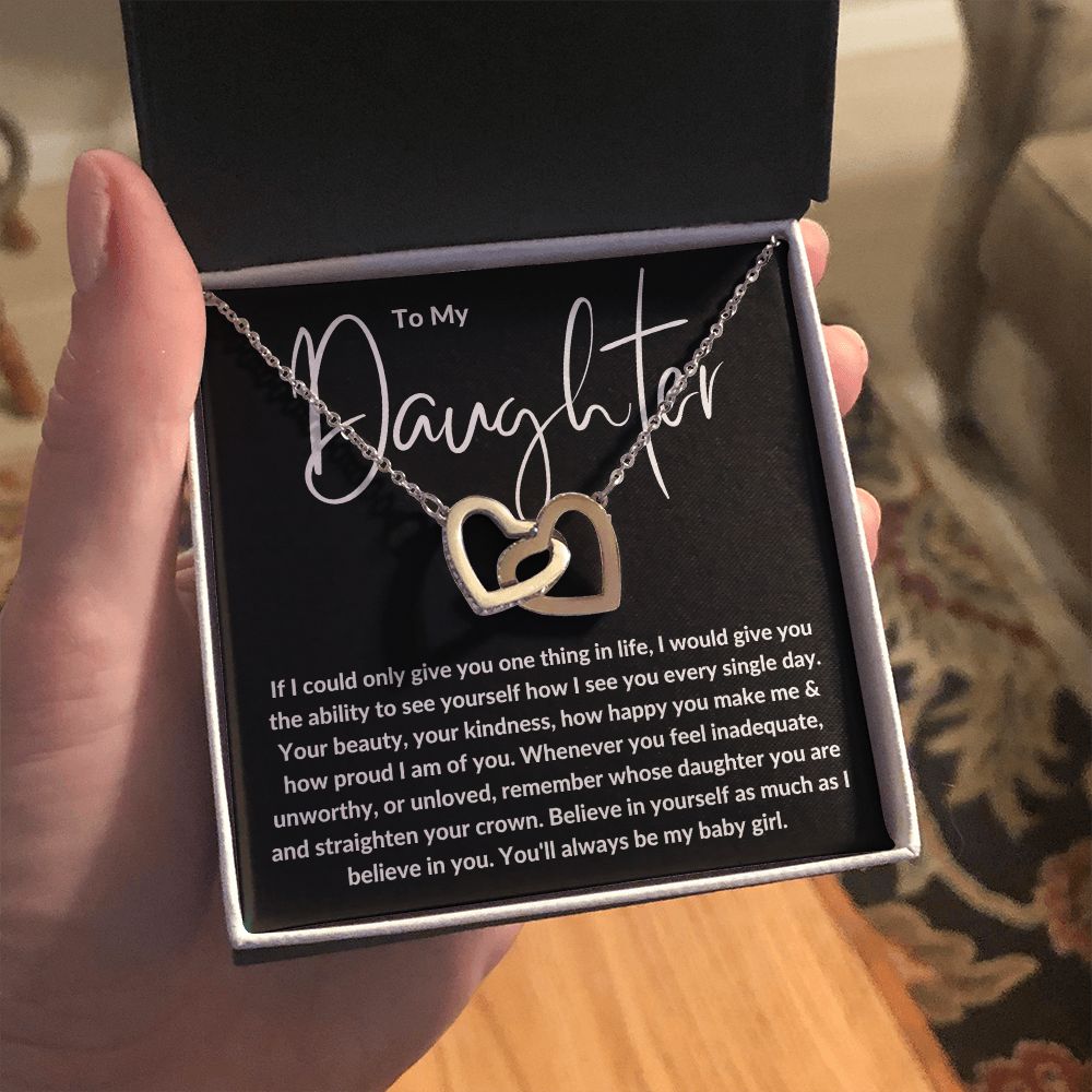 To My Daughter Heart Necklace From Dad