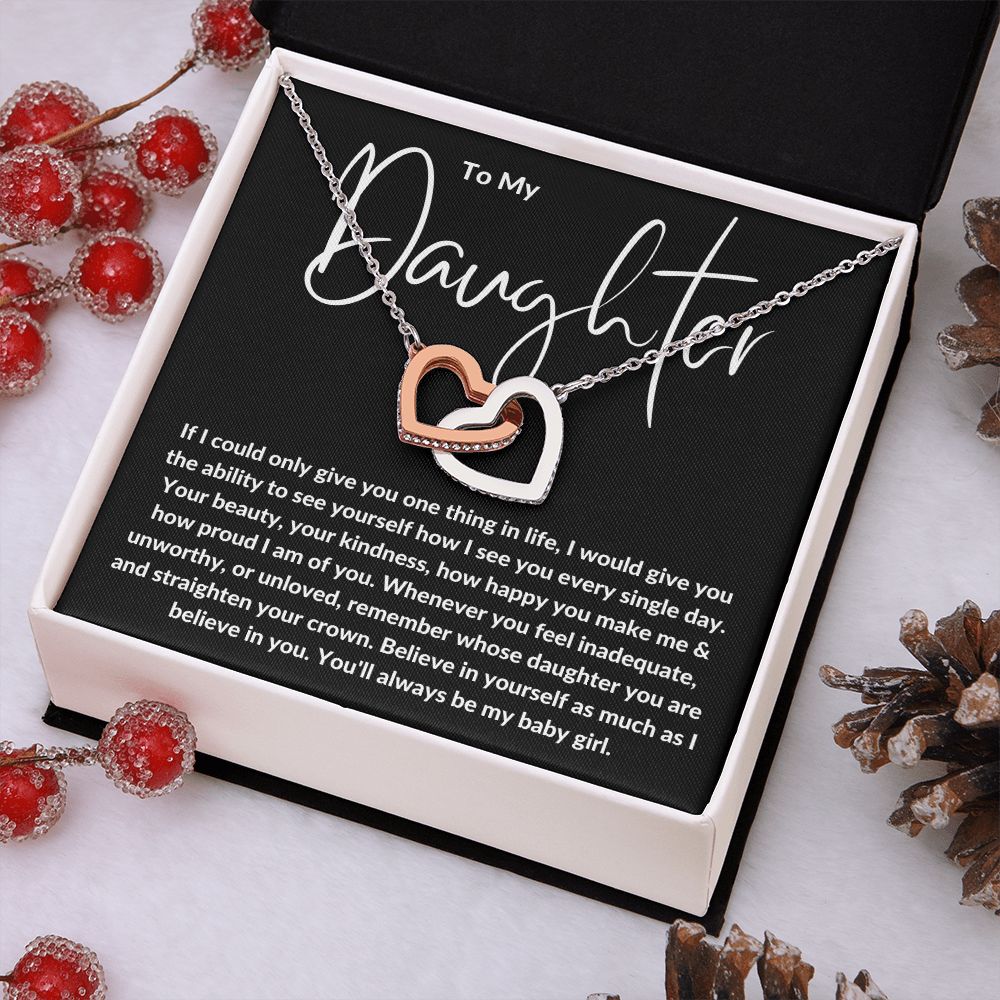 To My Daughter Heart Necklace From Dad