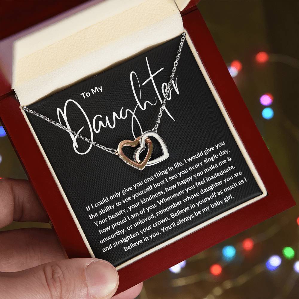 To My Daughter Heart Necklace From Dad