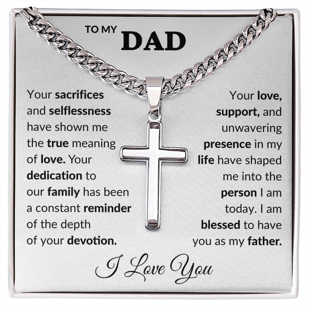 Dad cross, Dad Gift for father Birthday Gift, To my dad necklace, Fathers day gift