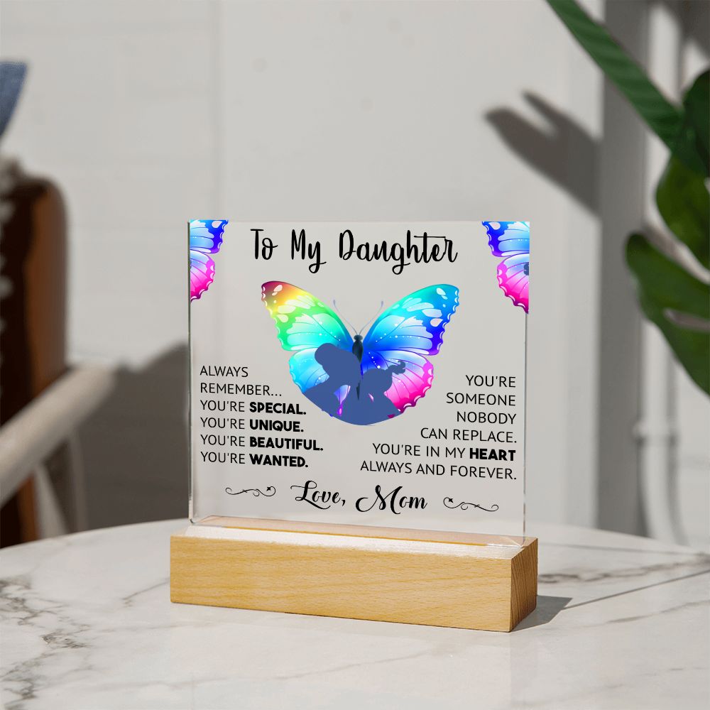 Mother to Daughter Acrylic Plaque – Always in My Heart