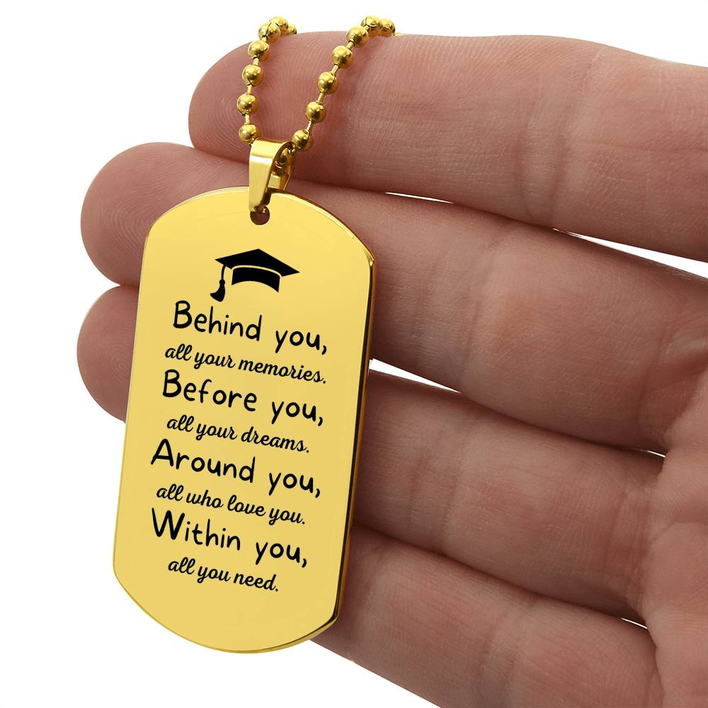 Personalized Graduation Dog Tag Necklace