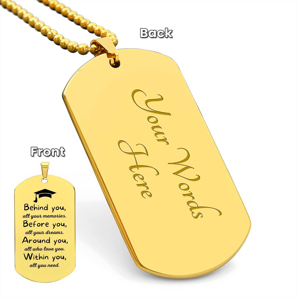 Personalized Graduation Dog Tag Necklace