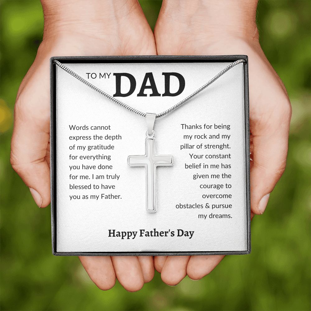 Dad cross, Dad Gift for father Birthday Gift, To my dad necklace, Father necklace for dad