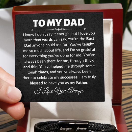 Bracelet for Dad, Personalized Bracelet for Men, Father's Day Gift from Daughter, Father's Day gift From son, Personalized Bracelet