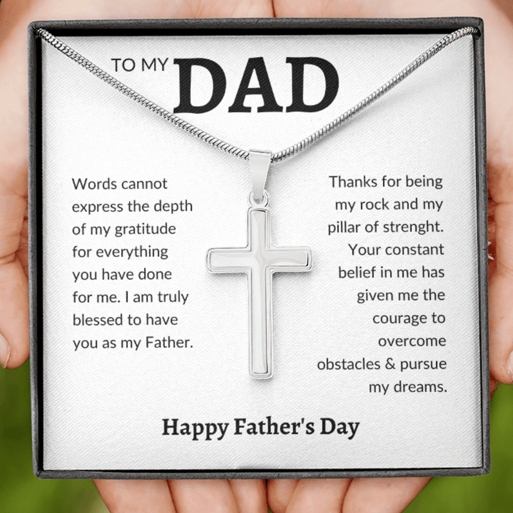Dad cross, Dad Gift for father Birthday Gift, To my dad necklace, Father necklace for dad